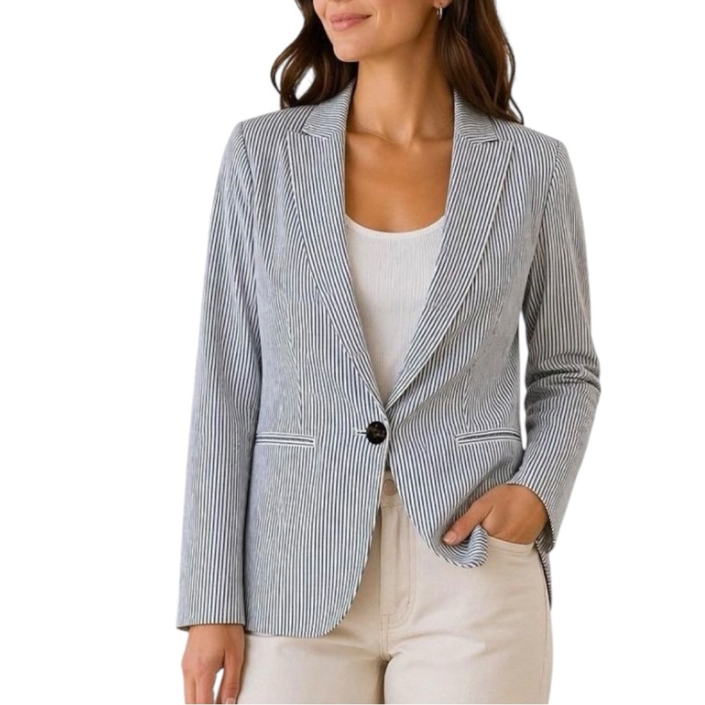 J. Crew Seersucker Striped Blazer